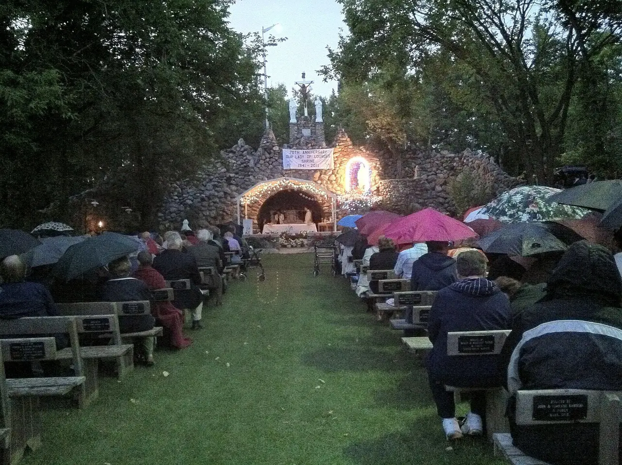 Evening pilgrimage at the Our Lady of Lourdes Shrine, 2011
